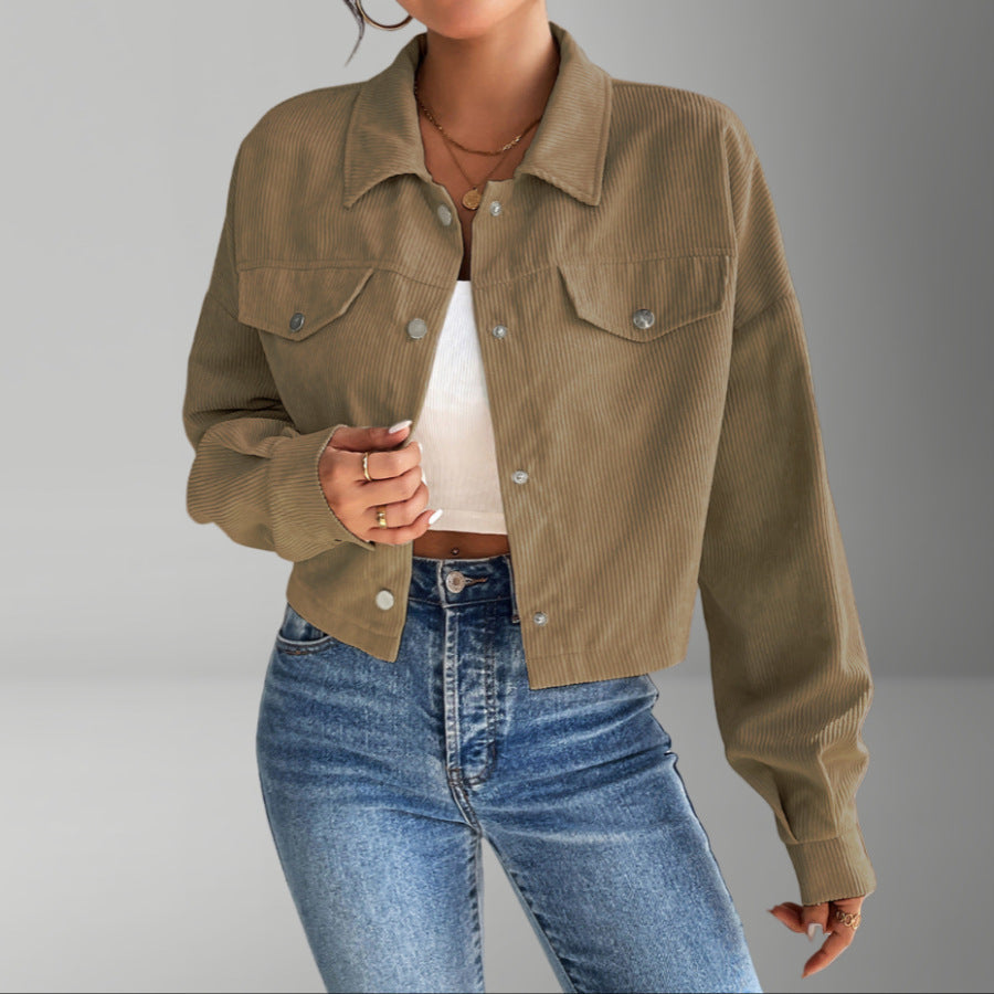 Damen Kurzjacke aus cordartigem Material ModeGeist