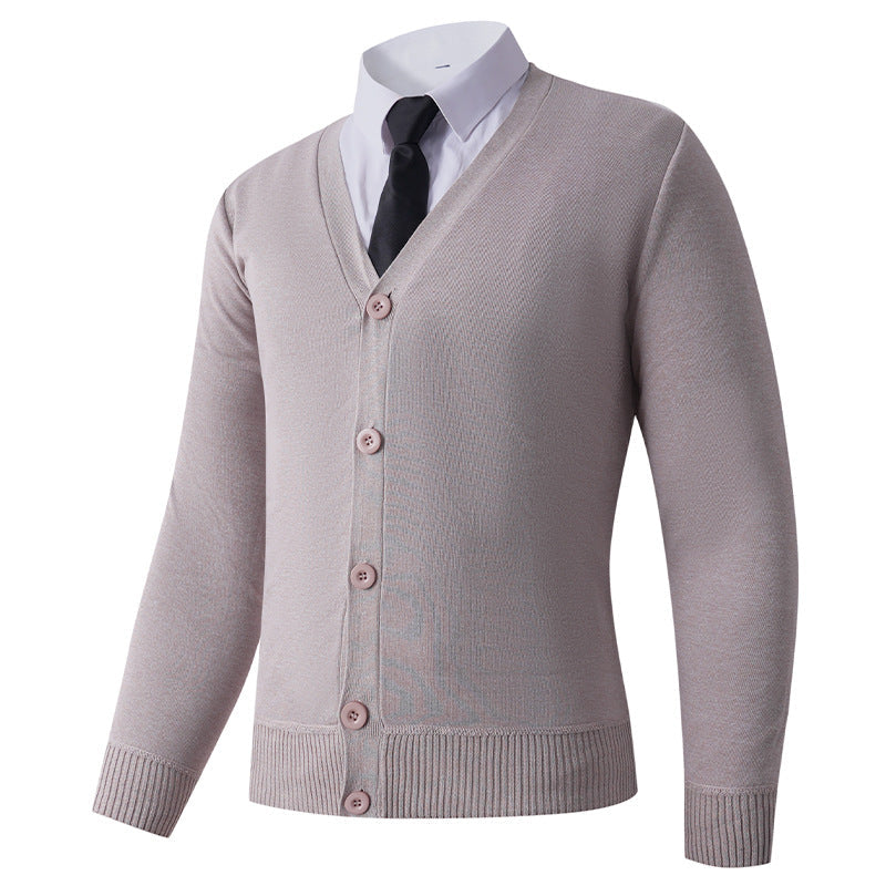 Herren Strickjacke mit V-Ausschnitt und Knopfverschluss ModeGeist
