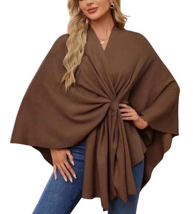 Damen Eleganter Wickelpullover mit asymmetrischem Schnitt ModeGeist