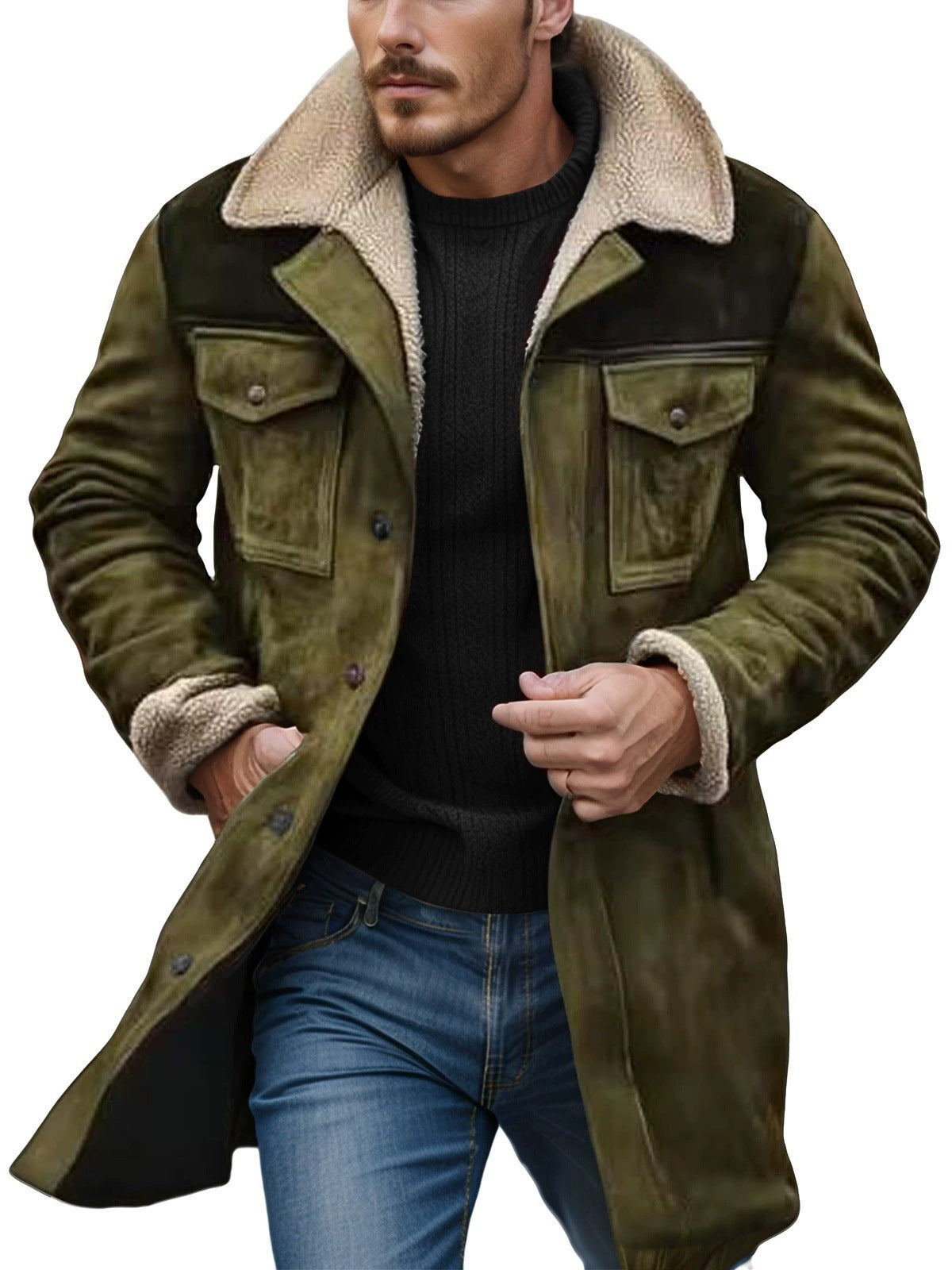 Herren Warm gefütterte Modische Jacke ModeGeist