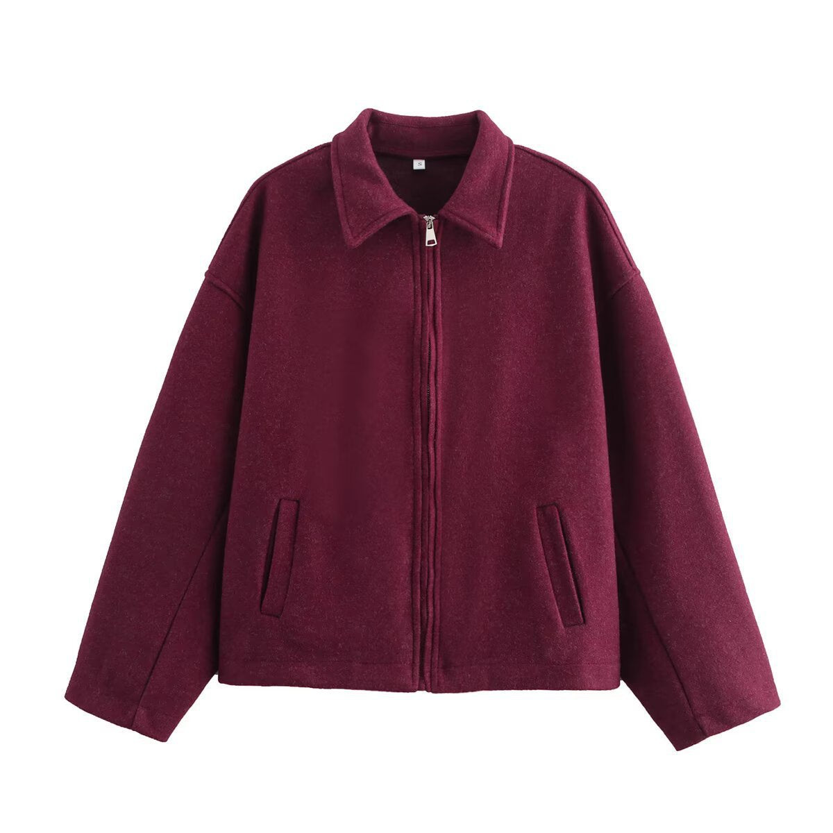 Damen modische cropped Jacke mit breitem Kragen und weichen Materialien ModeGeist