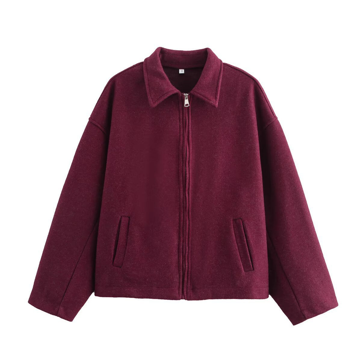 Damen modische cropped Jacke mit breitem Kragen und weichen Materialien ModeGeist