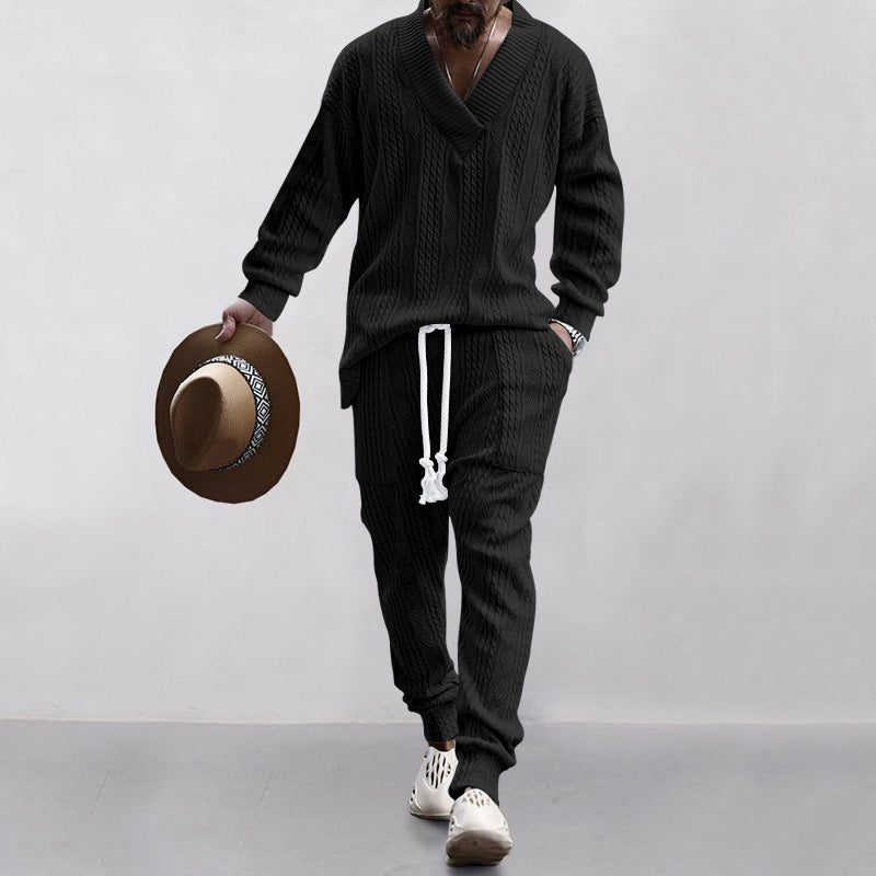 Herren Strickjacke und Hose Set ModeGeist