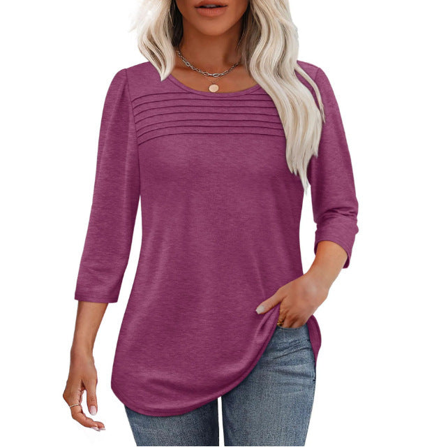 Damen Elegant geschnittenes Oberteil mit gerafften Details ModeGeist