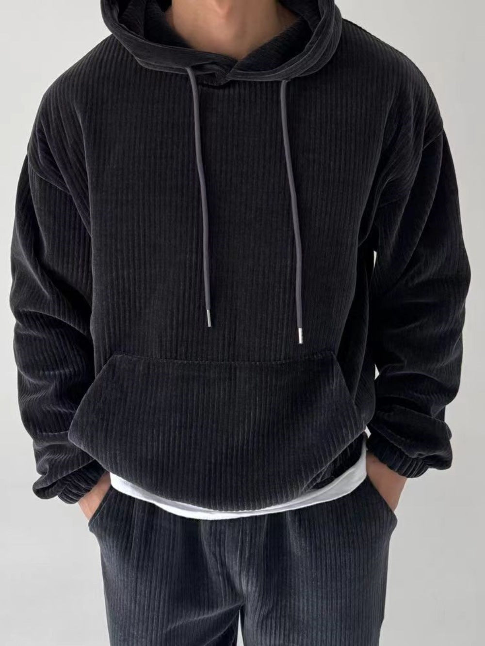 Herren Hoodie mit strukturiertem Rippdesign ModeGeist