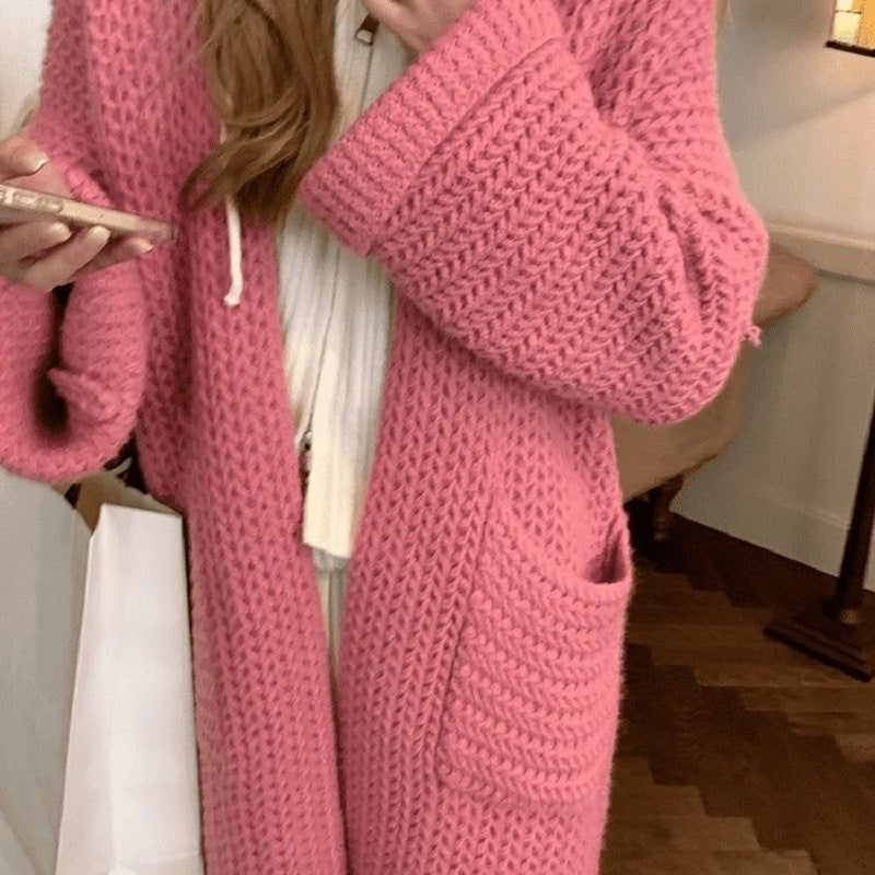 Damen Strickmantel mit Taschen ModeGeist