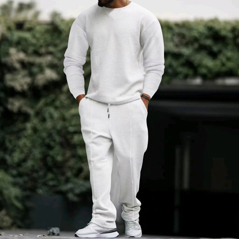 Herren lässiges Sweatshirt und Jogginghose Set mit strukturiertem Stoff ModeGeist