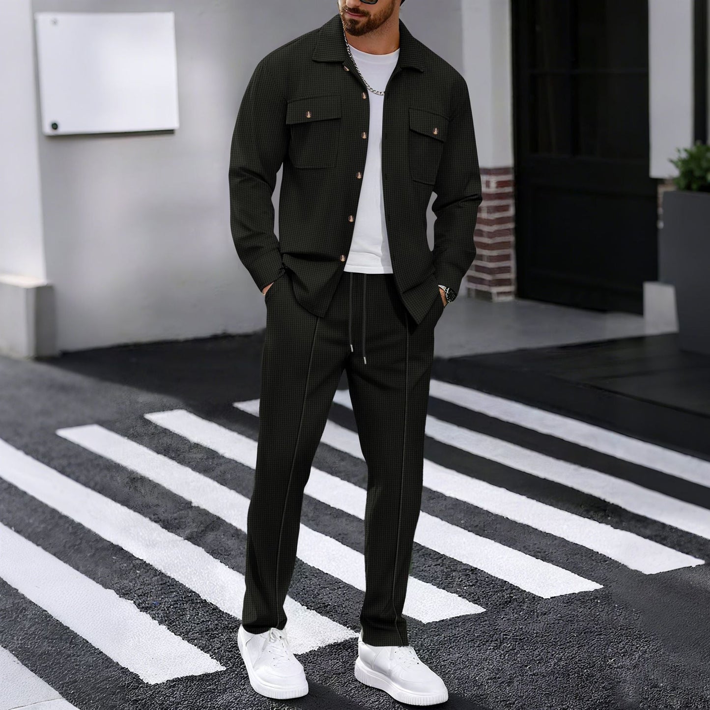 Herren elegante Freizeitjacke mit praktischen Taschen ModeGeist