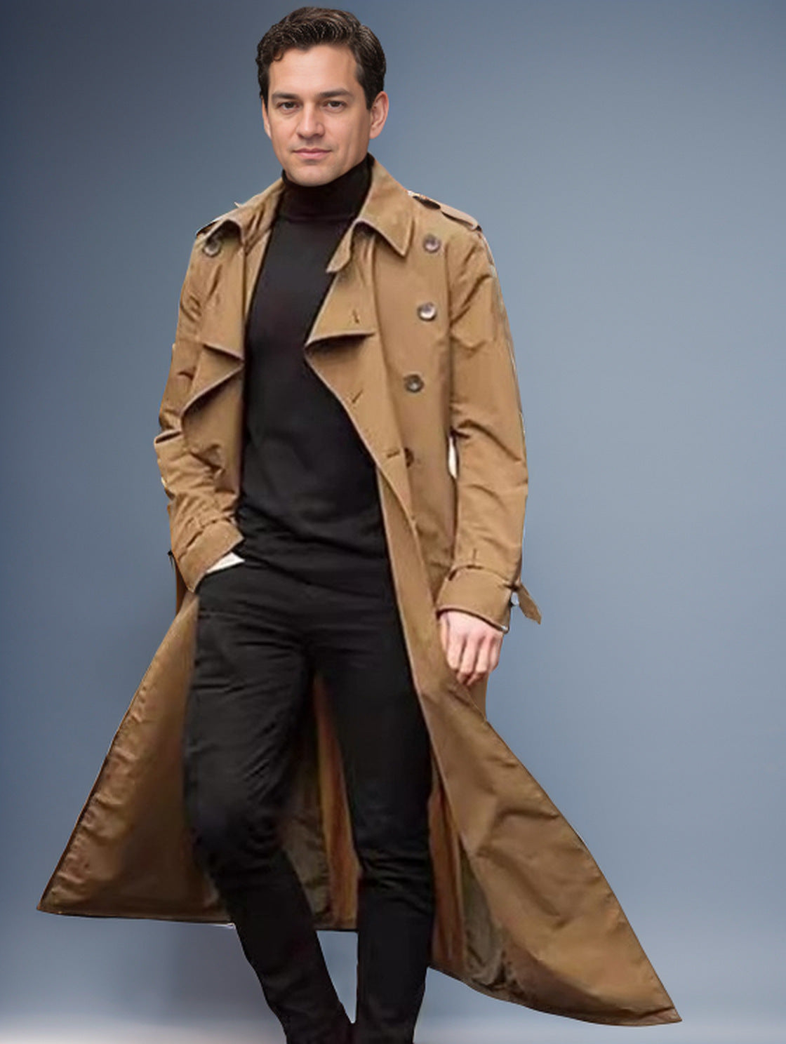 Herren Langer Trenchcoat ModeGeist