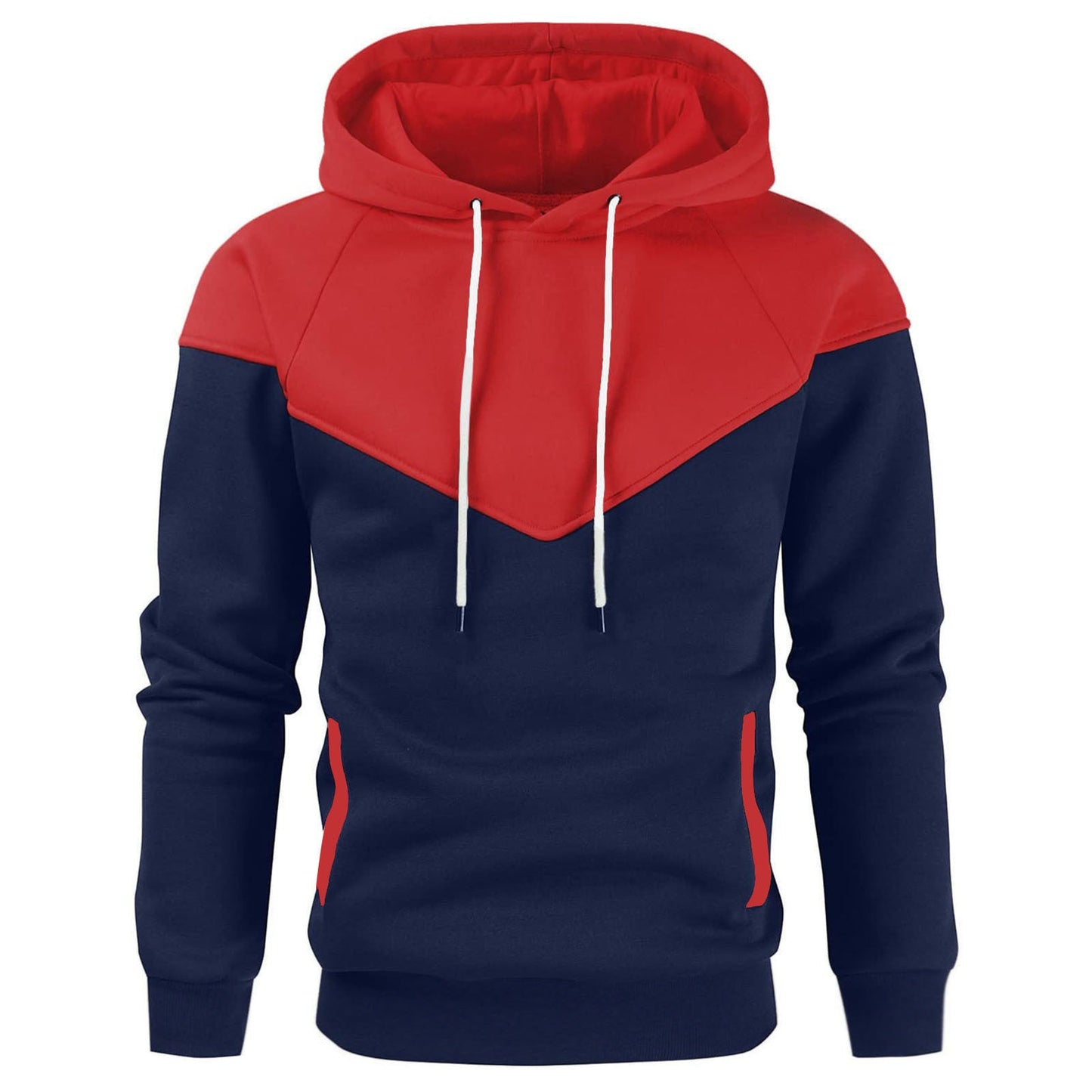Herren modischer Kapuzenpullover mit geometrischem Farbspiel ModeGeist