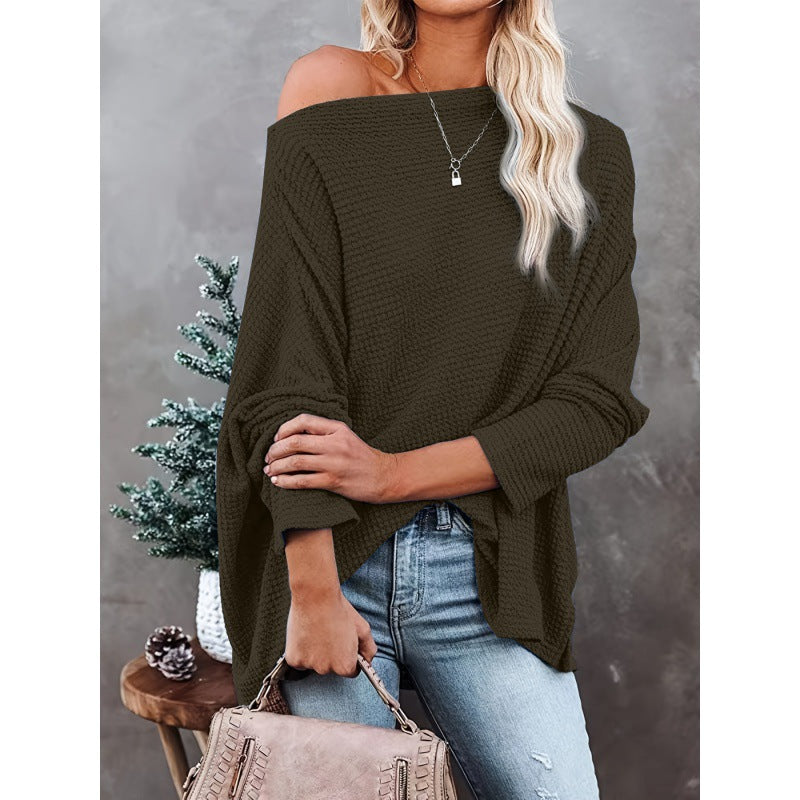 Modegeist Damen Oversized Waffelpullover