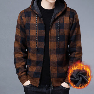 Herren gemütlicher Sweatshirtjacke mit Wollmix ModeGeist