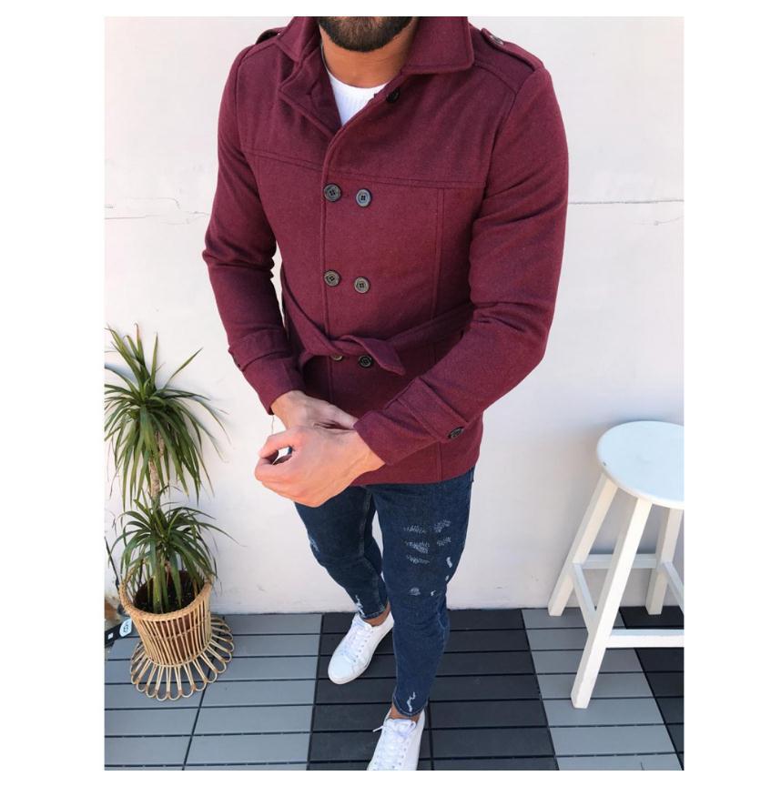 Herren Mantel mit doppelter Knopfreihe ModeGeist