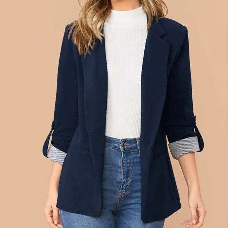 Damen Elegante Blazerjacke mit Kontrastdetails ModeGeist
