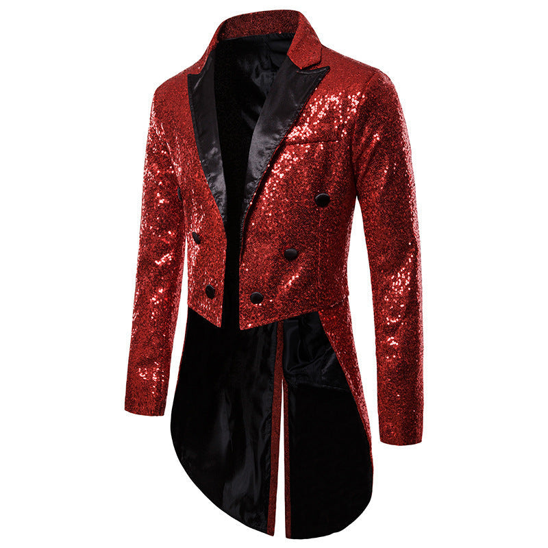 Herren Pailletten-Blazer im eleganten Schnitt mit asymmetrischem Design ModeGeist