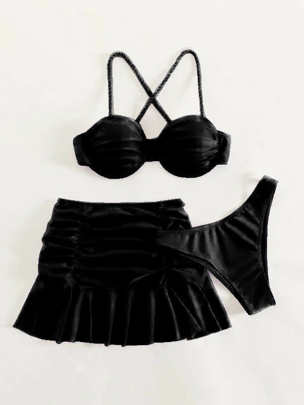 Elegantes, raffiniertes Bikini-Oberteil und Rock-Set von MODEGEIST für Damen