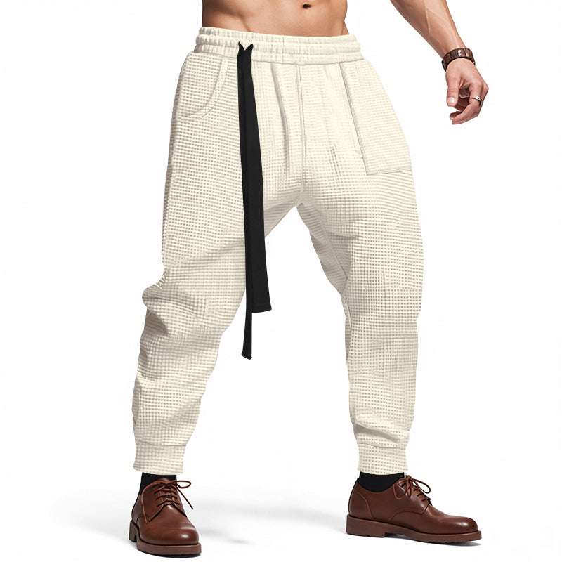 Herren lässige Struktur-Sweatpants mit verstellbarem Kordelzug ModeGeist