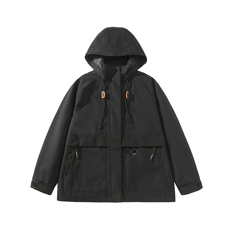 Damen technische Outdoor-Jacke mit verstellbarer Kapuze und großen Taschen ModeGeist