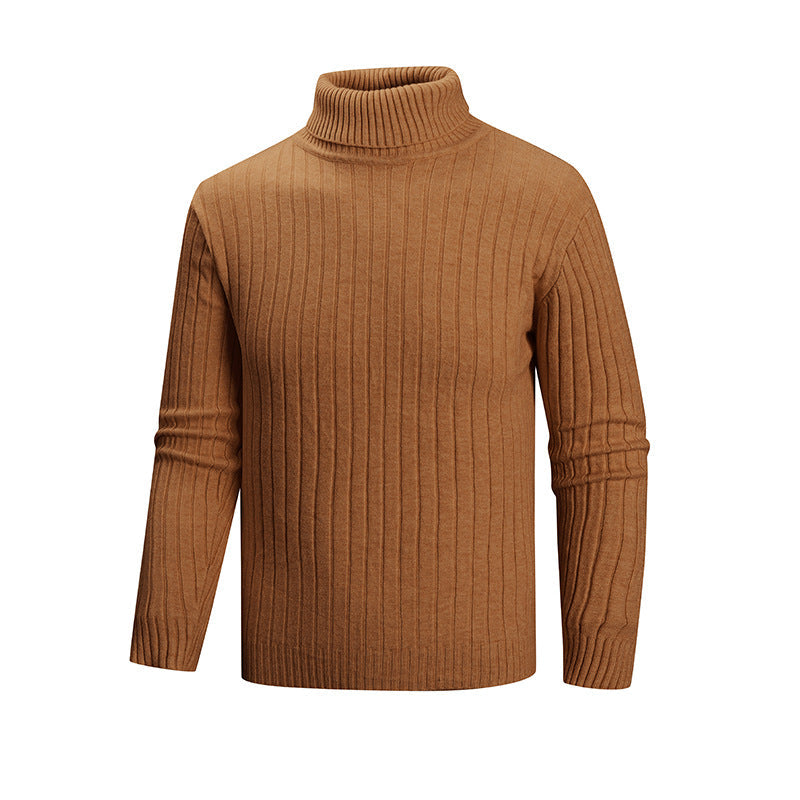 Herren eleganter Pullover mit hohem Kragen und feiner Rippenstruktur ModeGeist