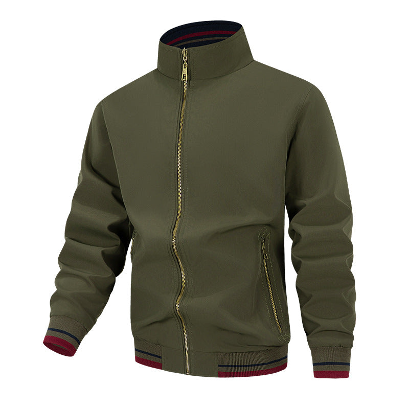 Herren modische Übergangsjacke mit hohem Kragen und praktischen Taschen ModeGeist