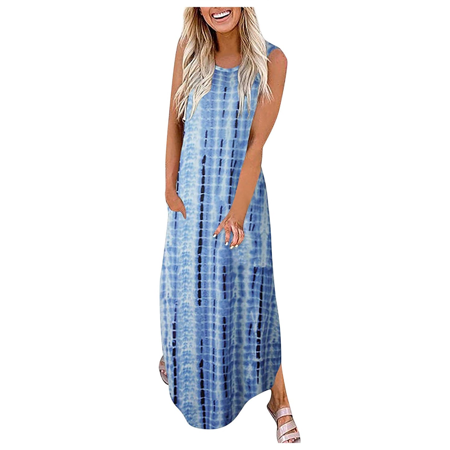 Leichtes Maxikleid für Damen mit tropischem Blätter-Print von MODEGEIST