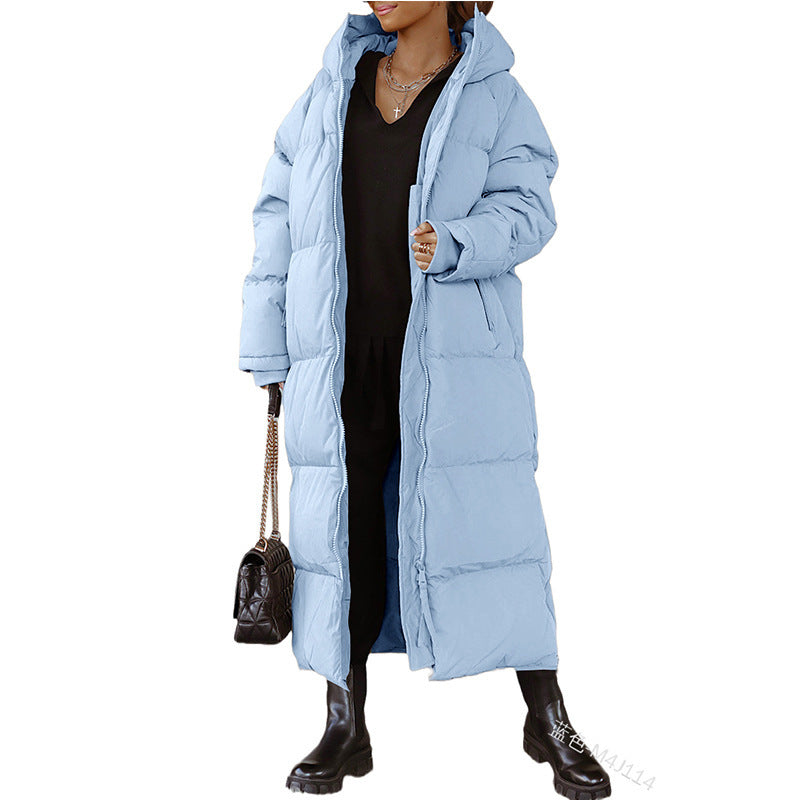 Damen Lange gesteppte Winterjacke ModeGeist