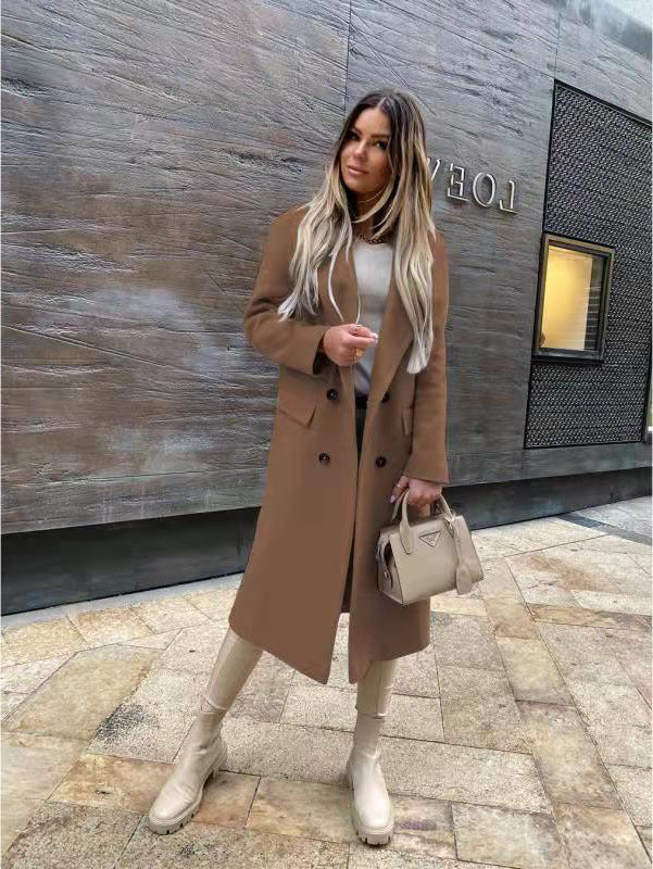 Damen Eleganter und zeitloser Wool Coat mit Doppelreiher ModeGeist