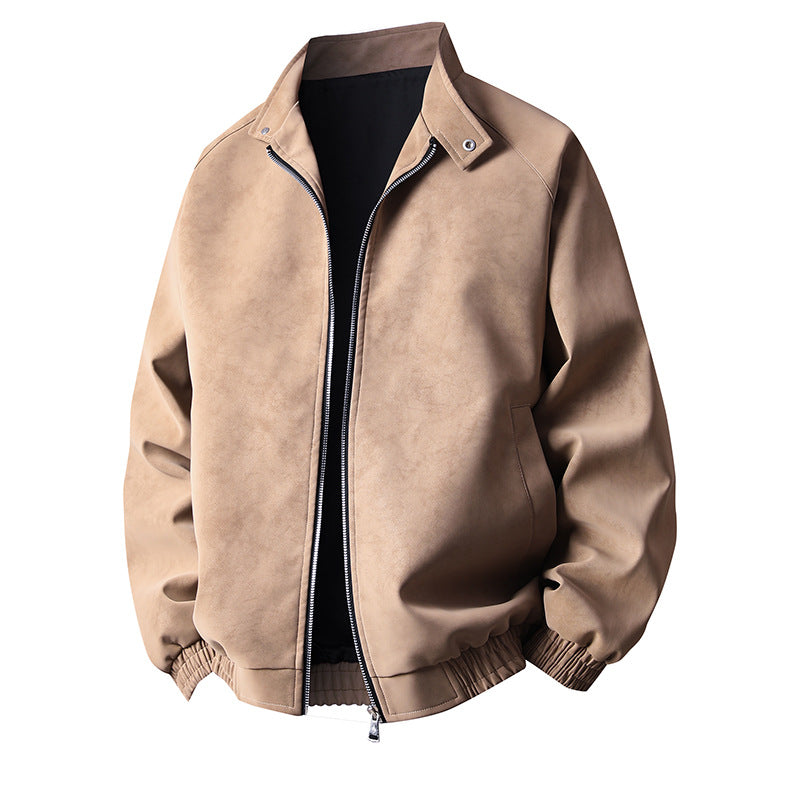 Herren stylische Kunstlederjacke im modernen Design und elastischen Bündchen ModeGeist