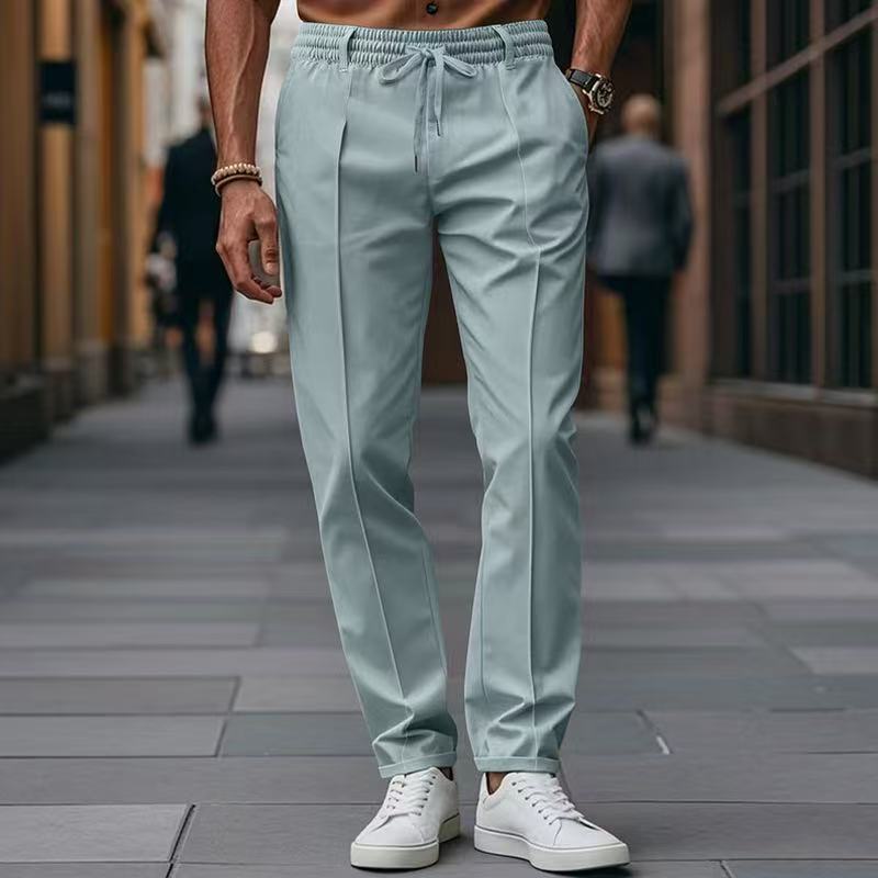 Herren elegante Freizeit-Hose mit elastischem Bund und seitlichen Eingrifftaschen ModeGeist