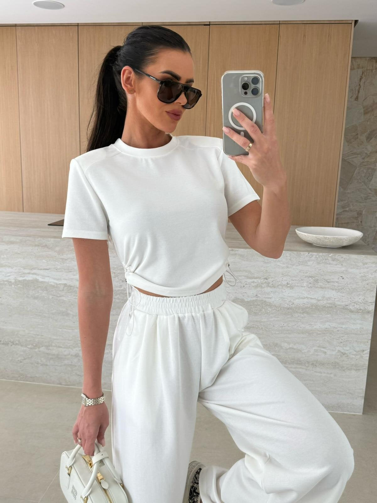 Damen lässiges Set aus Crop-Top und Jogginghose ModeGeist