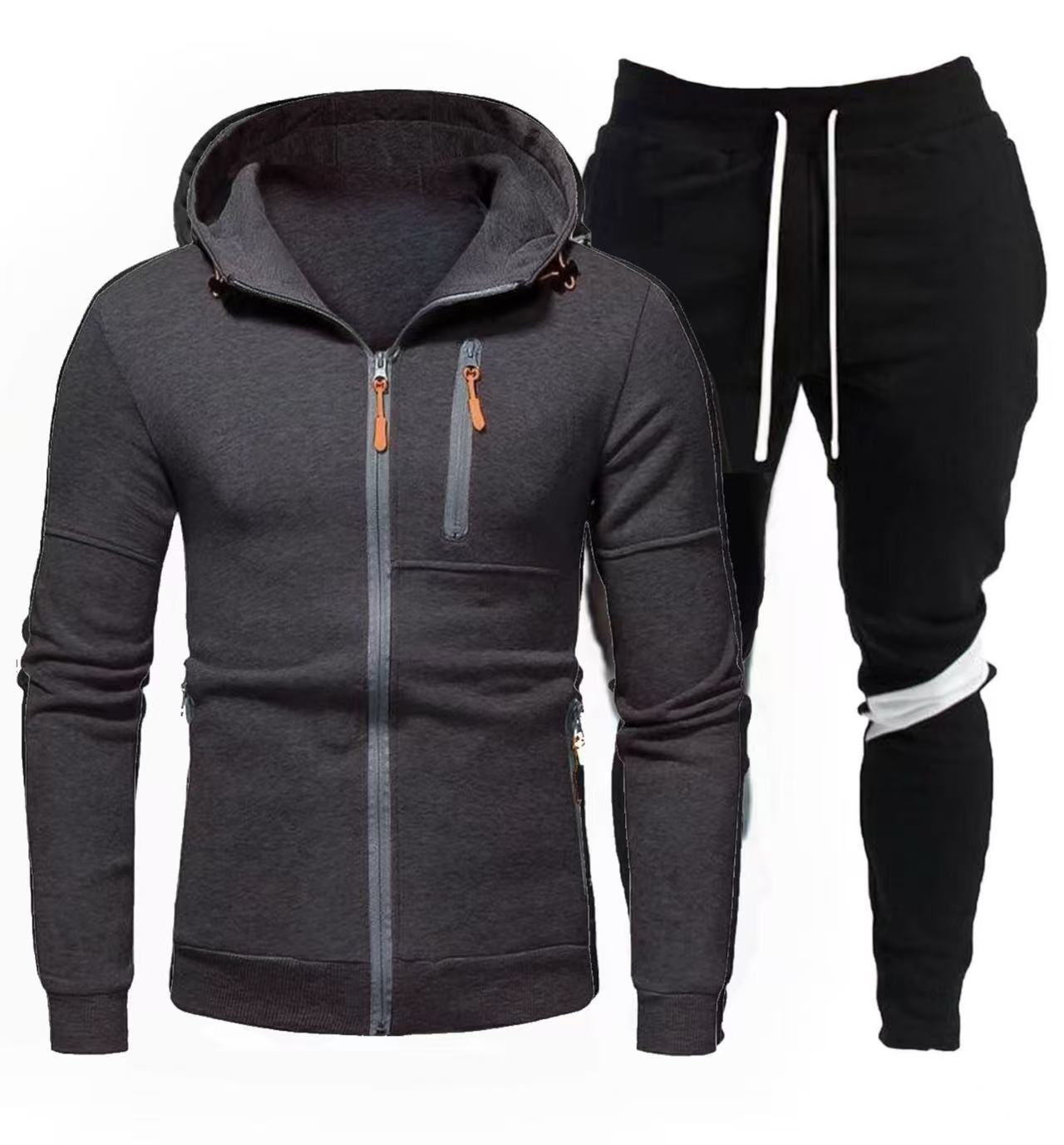 Herren sportliche Kapuzenjacke mit praktischem Reißverschluss und Jogginghose ModeGeist