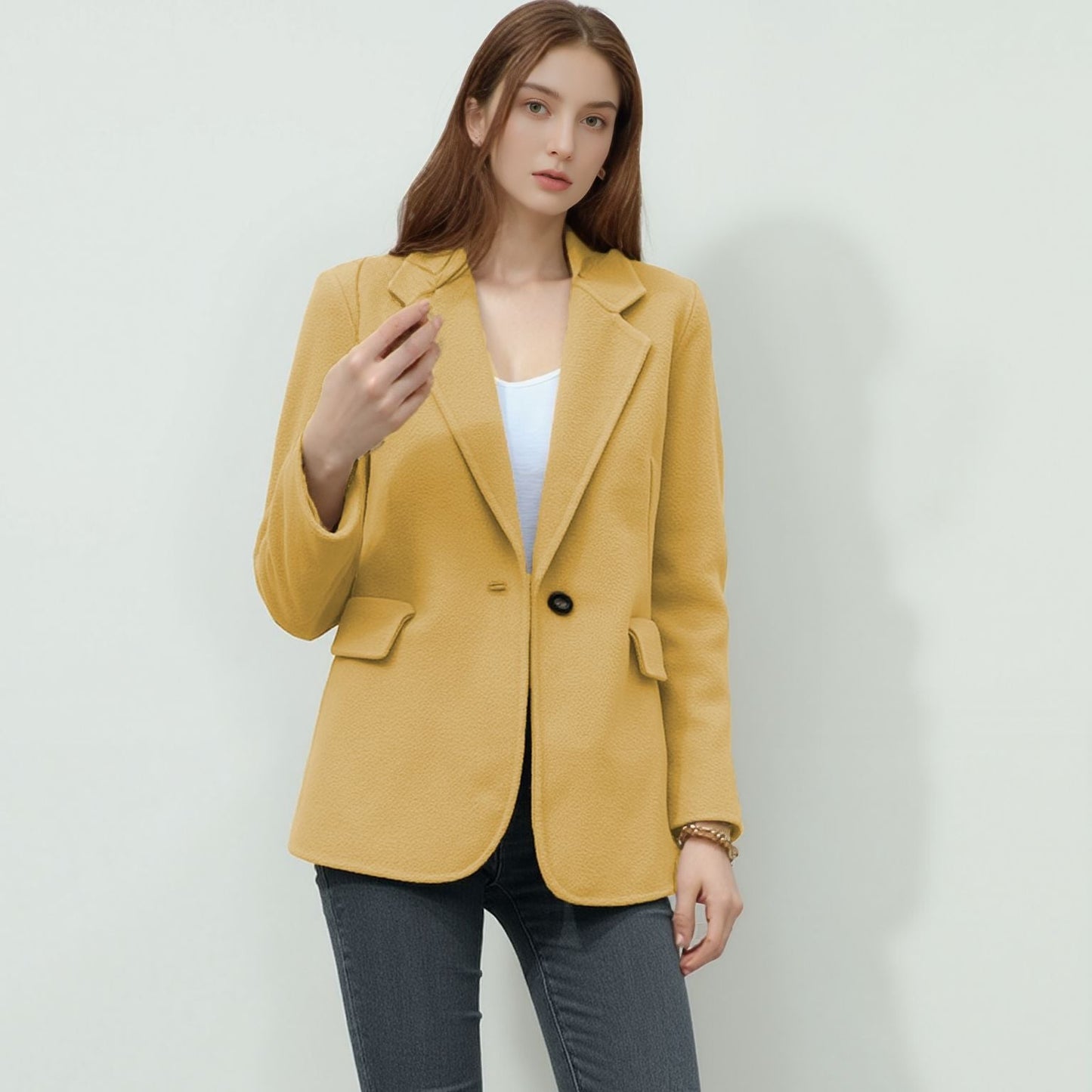 Damen elegante Boucle-Blazerjacke ModeGeist