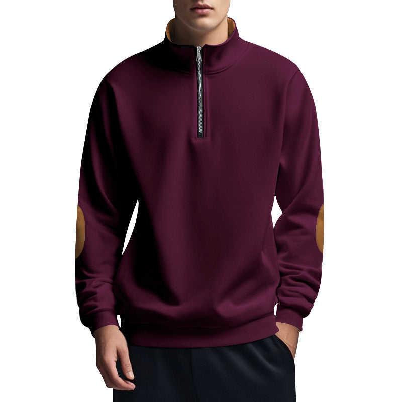 Herren sportlicher Pullover mit Stehkragen und Reißverschluss ModeGeist