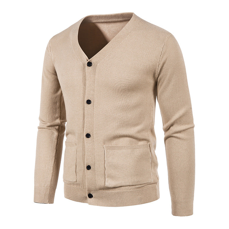 Herren Strickjacke mit V-Ausschnitt und praktischen Taschen ModeGeist