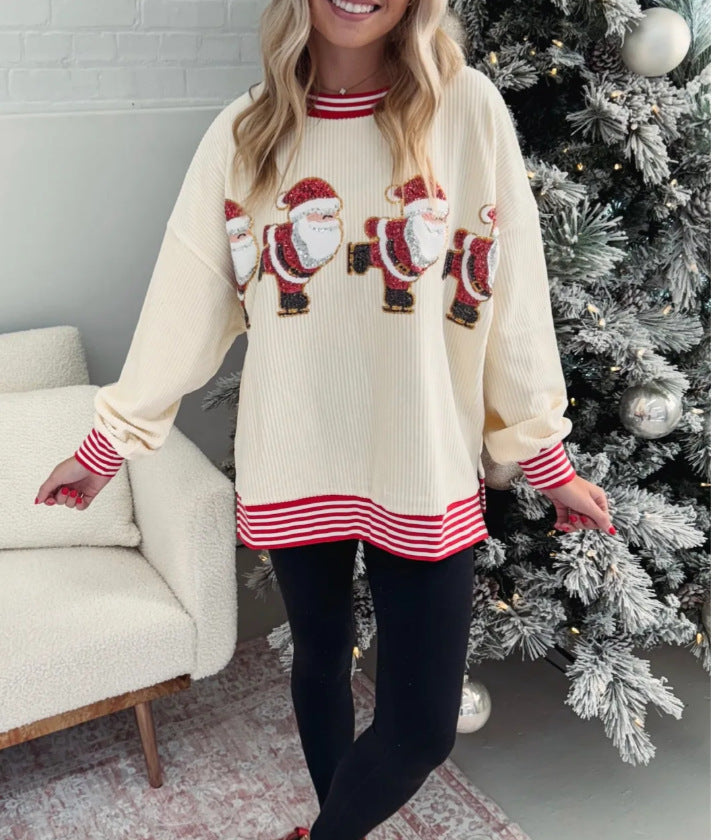 Damen Oversized Sweater mit festlichem Weihnachtsmotiv ModeGeist