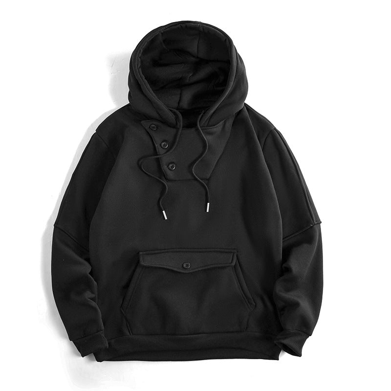 Herren lässiger Kapuzenpullover mit Knopfdetails und praktischen Taschen ModeGeist