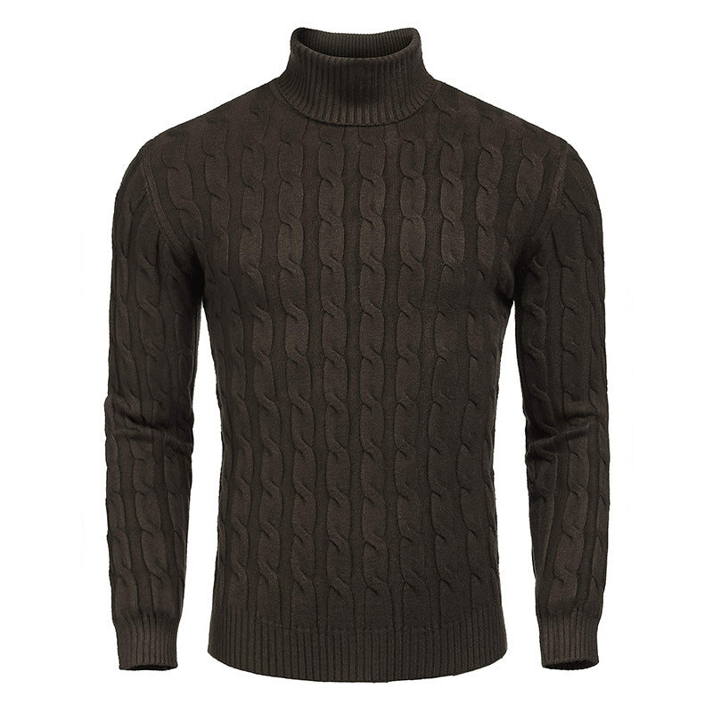 Herren modischer Rollkragenpullover mit Zopfmuster ModeGeist