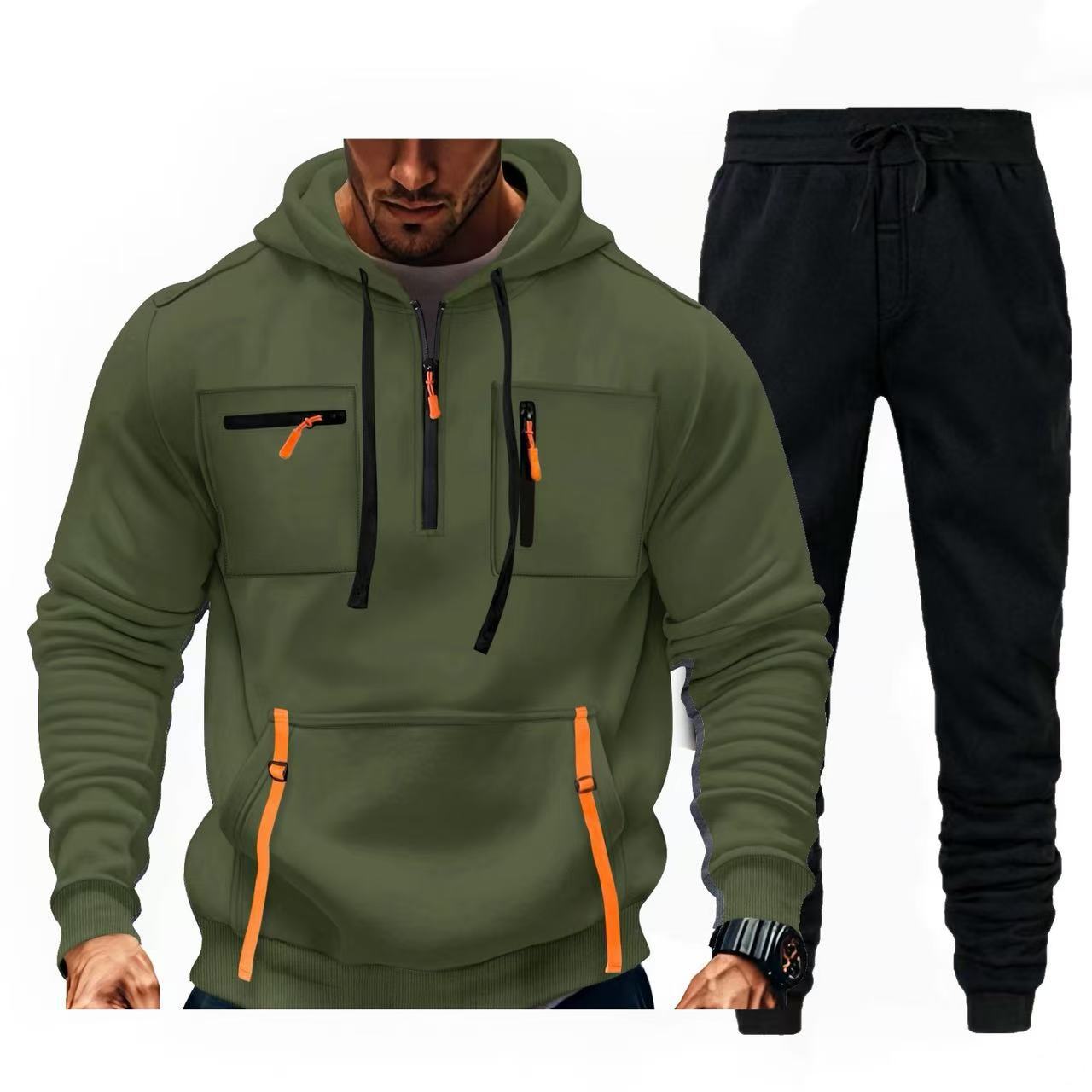 Herren multifunktionaler Kapuzenpullover und Jogginghose Kombination ModeGeist