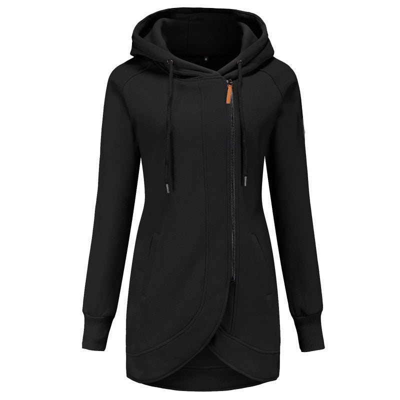Damen lässiger Kapuzenmantel mit asymmetrischem Schnitt ModeGeist