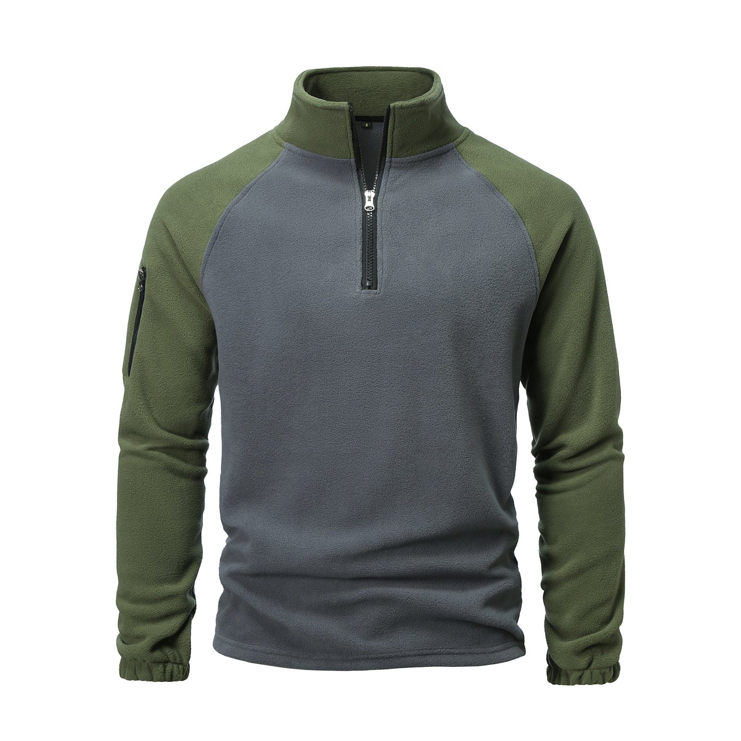 Herren Fleece-Pullover mit halbem Reißverschluss und praktischem Taschen-Design ModeGeist