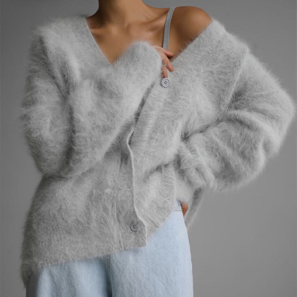 Damen kuscheliger Langarm-Strickcardigan ModeGeist