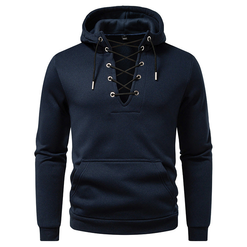 Herren Kapuzenpullover mit modischem Schnürdesign ModeGeist