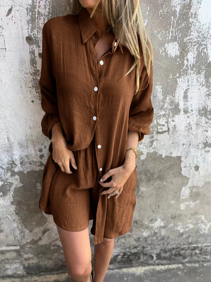 Damen lange Bluse mit durchgehender Knopfleiste und lässigem Schnitt ModeGeist