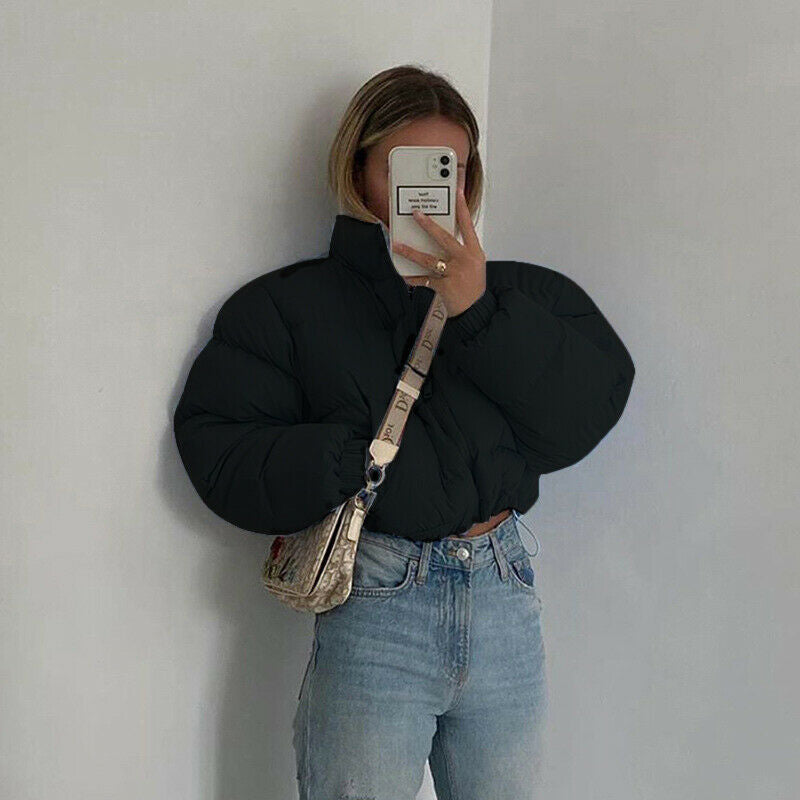 Damen gesteppte Winterjacke mit Kapuze ModeGeist