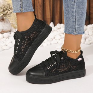 Damen Sportliche Sneaker mit luftdurchlässigem Spitze-Design ModeGeist