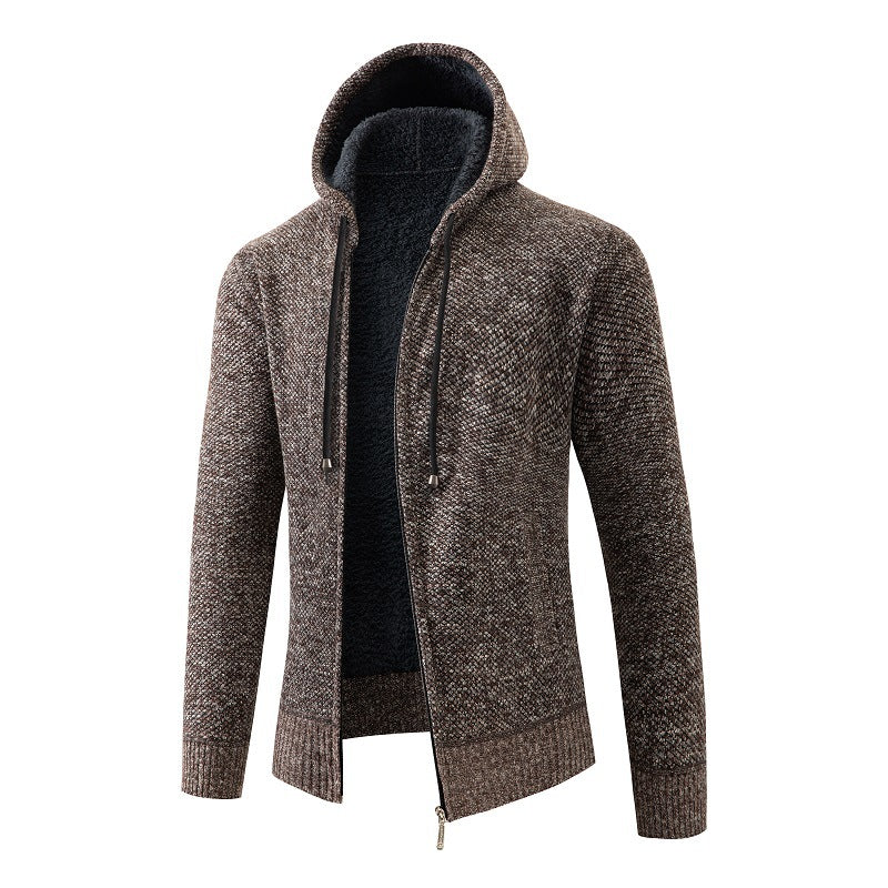 Herren kuschelige Fleecejacke mit Kapuze ModeGeist