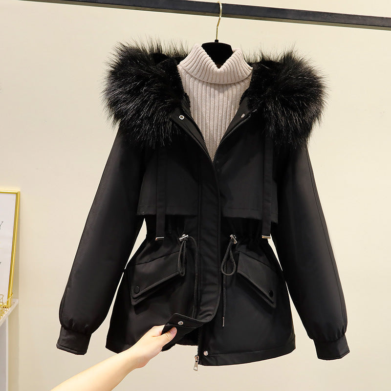 Damen Winterjacke mit funktionalem Reißverschluss und abnehmbarem Kunstpelzkragen ModeGeist