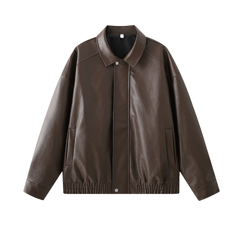 Herren elegante Kunstlederjacke mit elastischem Bund ModeGeist