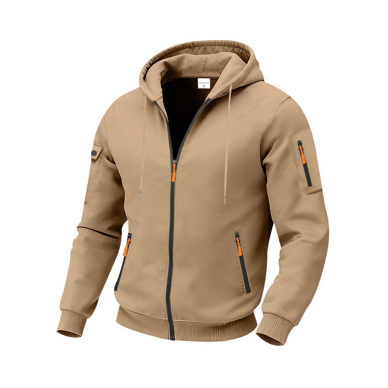 Herren funktionale Kapuzenjacke mit technischen Taschen ModeGeist