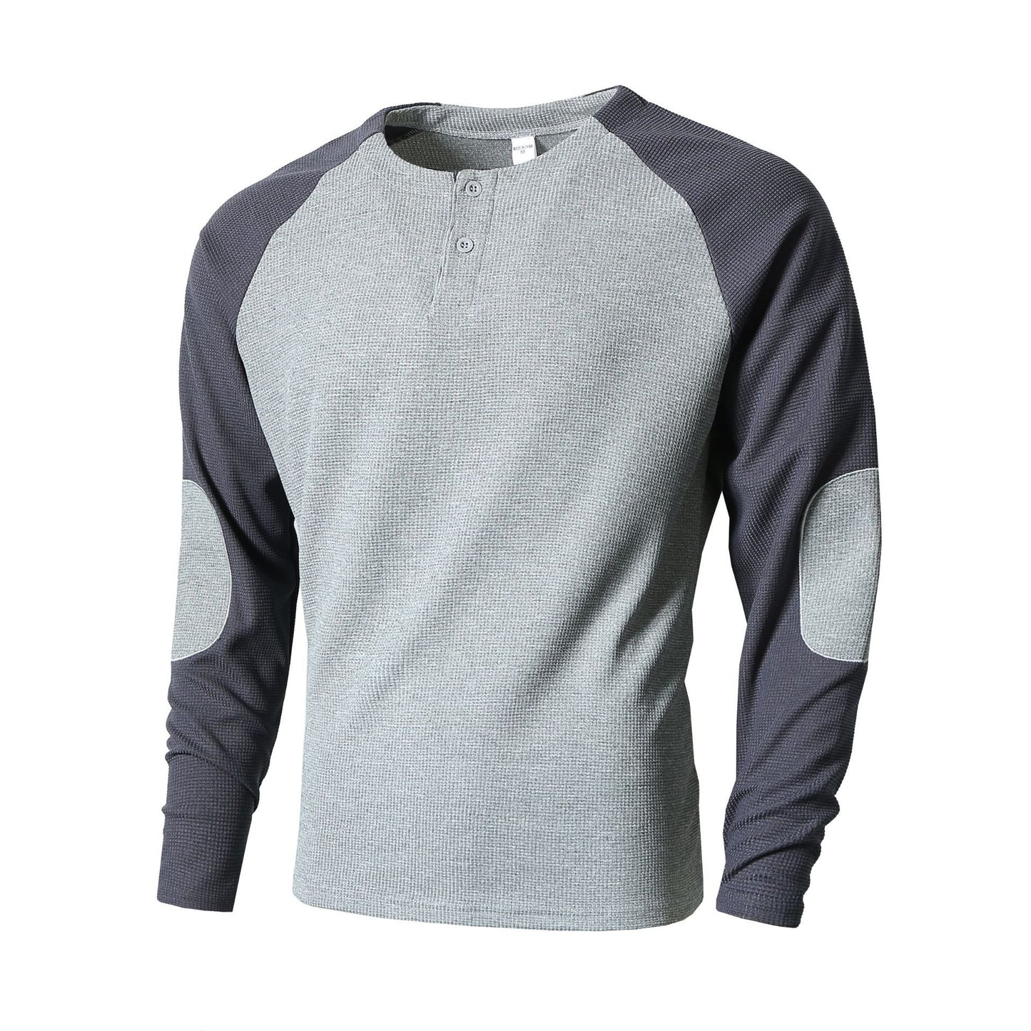 Herren Langarmshirt mit modischem Henley-Ausschnitt und strukturierten Ärmeln ModeGeist